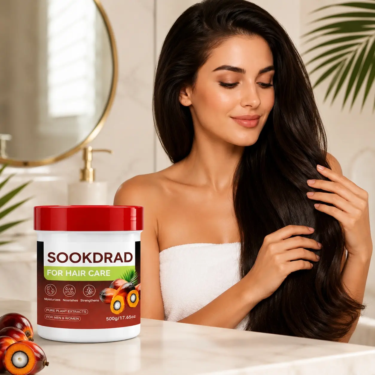 Hair Care Cream, Pure Plant Extracts, Moisturizes, Nourishes, Strengthens, For Men & Women, For Hair, 500g
