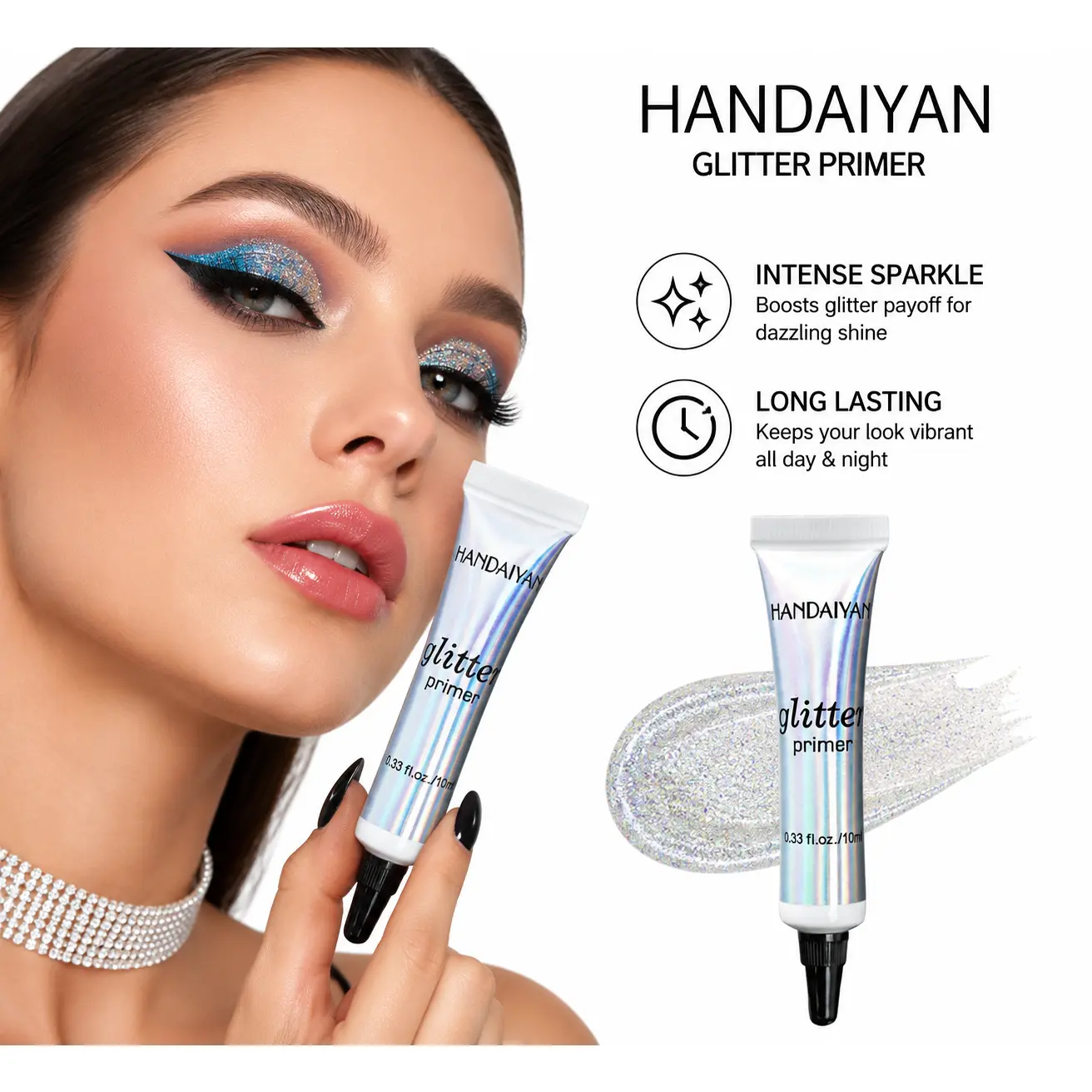 Multi-use Makeup Primer for Eyes Lips & Face, Glitter Eyeshadow Base Primer, Long Lasting Glitter Primer Cream, Universal Makeup Base Cosmetics