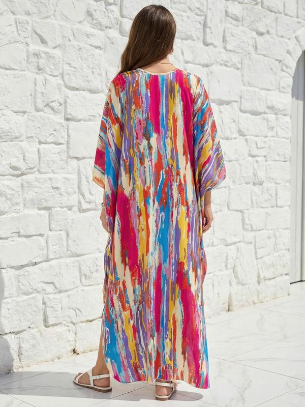 EDOLYNSA leopard print kaftan dresses Women's caftan Boho Caftan relaxed daily wear V-neck beach wear Soft Bohemian muumuu dress vibrant flowy house robe Butterfly sleeve cover up maxi dress Q1755 EDOLYNSA leopard print kaftan dresses Women's caftan Boho Caftan relaxed daily wear V-neck beach wear Soft Bohemian muumuu dress vibrant flowy house robe Butterfly sleeve cover up maxi dress Q1755
