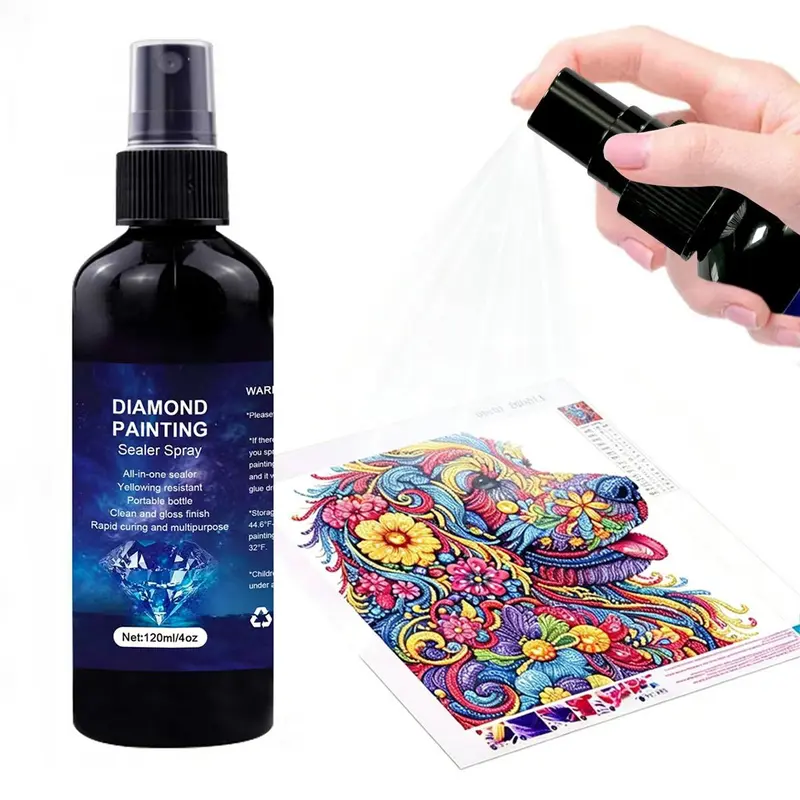 60ML/120ML/200ML Diamond Painting Craft Sealant Spray, Fast-Drying Protective Coating for Canvas, Puzzle, Resin Diamond Art, Long-Lasting Transparent Finish