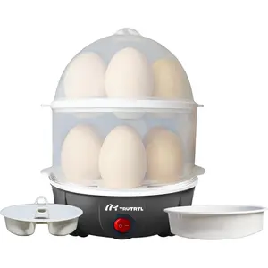 4 in 1 electric egg cooker, Boils upto 14 eggs, Poacher, Omelet maker, Vegetable steamer, dumpling & More, Royal Black