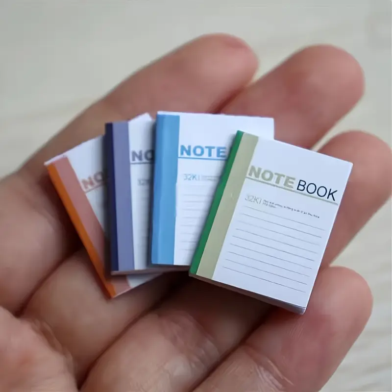 Mini Notebook Set (4 books) - Paper model mini simulation books, used for Gifting, enhancing micro-landscape decoration, as decorative items, photography props, and creative gifts