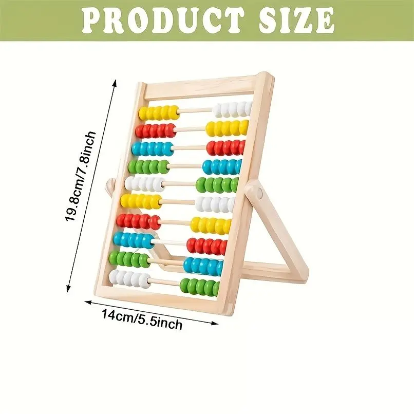 [Wooden Abacus Toy] Wooden Abacus with Counting Beads - Enhances Early Math Skills, Durable Counting and Arithmetic Toy for Christmas, Valentine's Day, Easter Gifts, Vibrant Design for Math Learning