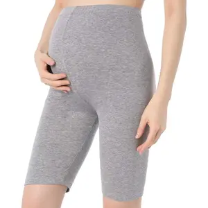 QingWan Women Yoga Pregnancy Short Leggings Maternity Knee Length Shorts Over The Belly