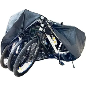 Bike Covers for 2 or 3 Bikes 2XL Large Outdoor Waterproof Bicycle Covers with Lock Hole for Mountain Road Electric Bicycles