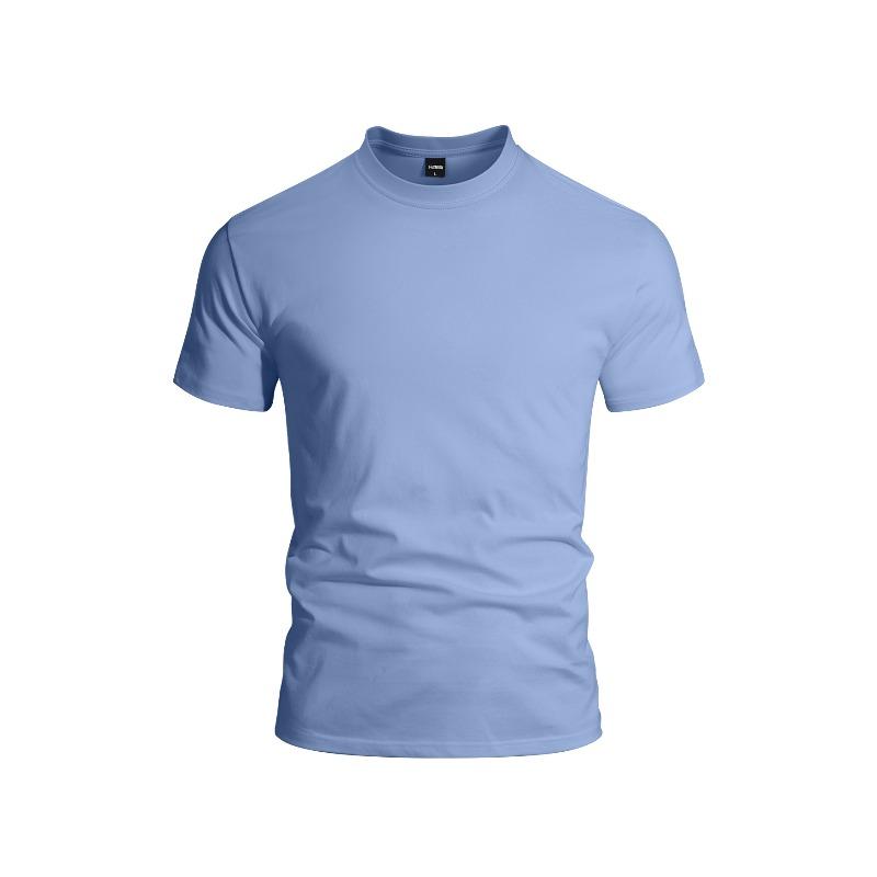 Summer Men's Simple Solid Color Fashion Leisure Sports Fit Inside Wholesale Short-sleeved T-shirt Men