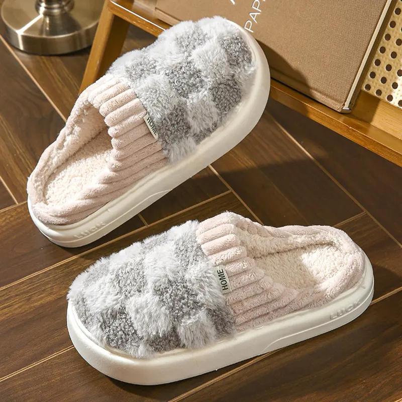 Cotton slippers for women, anti slip cashmere for warmth, monthly slippers for indoor home, cute and fluffy cotton mop Girl Footwear Flipflop