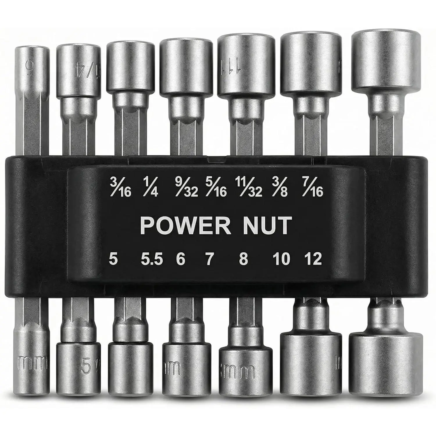 14 count Power Nut Driver Set for  Drill, Professional Metric & SAE Nut Drivers Bit Set, 1/4 Inch Hex Shank Socket Drill Bit Set
