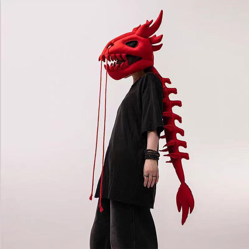 Popular toys on social media: Chinese Dinosaur Park dinosaur skeleton headgear cosplay plush toy for children