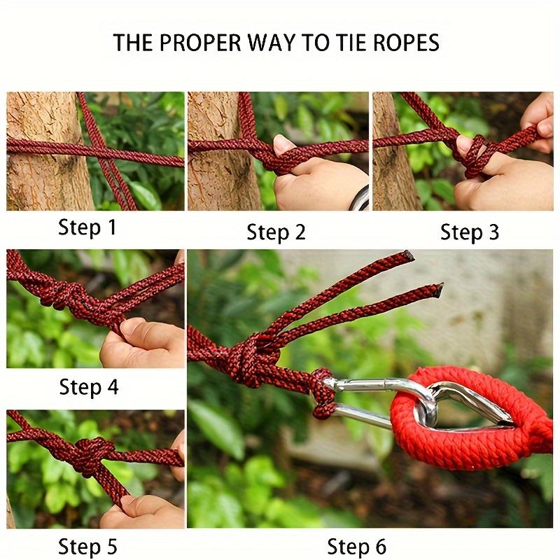 Portable Cotton Hammock, Travel Accessories with Storage Bag and Tree Straps for Camping, Backyard Use