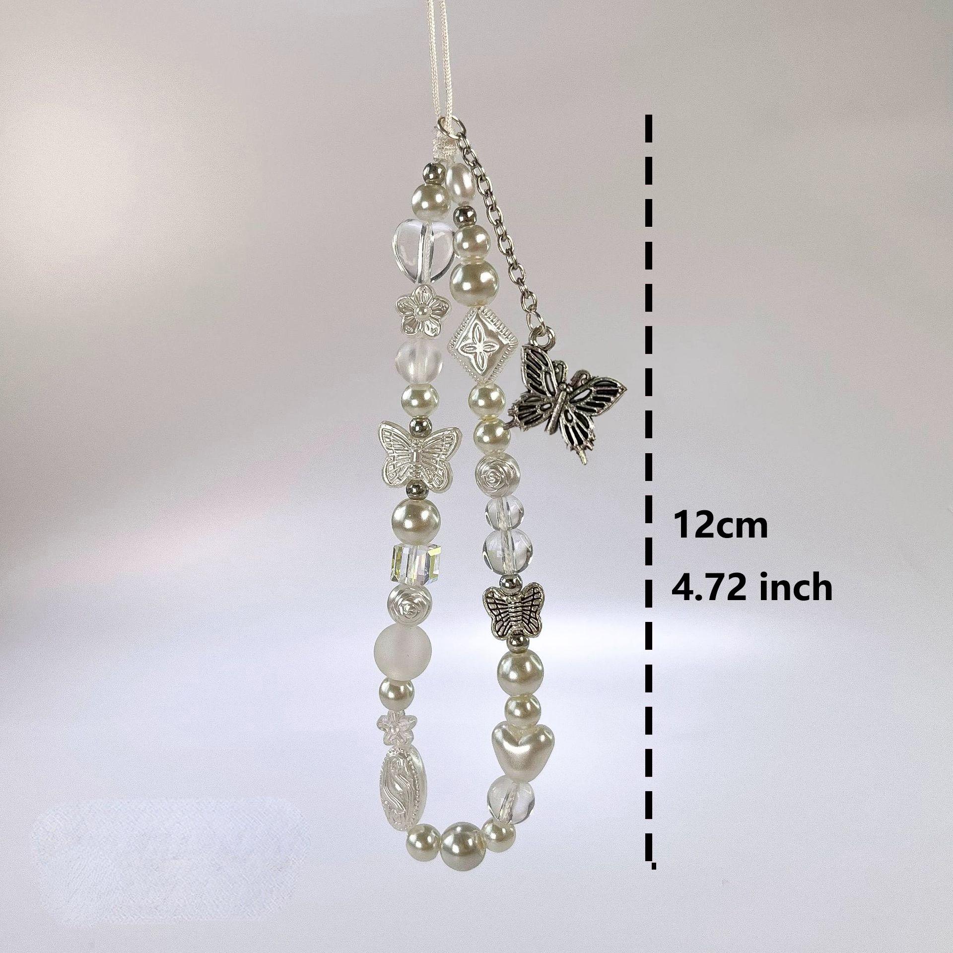 Butterfly Design Beaded Phone Chain, Cute Phone Lanyard, Creative Cell Phone Charm, Phone Decoration, Fashion Phone Accessories for Women & Girls