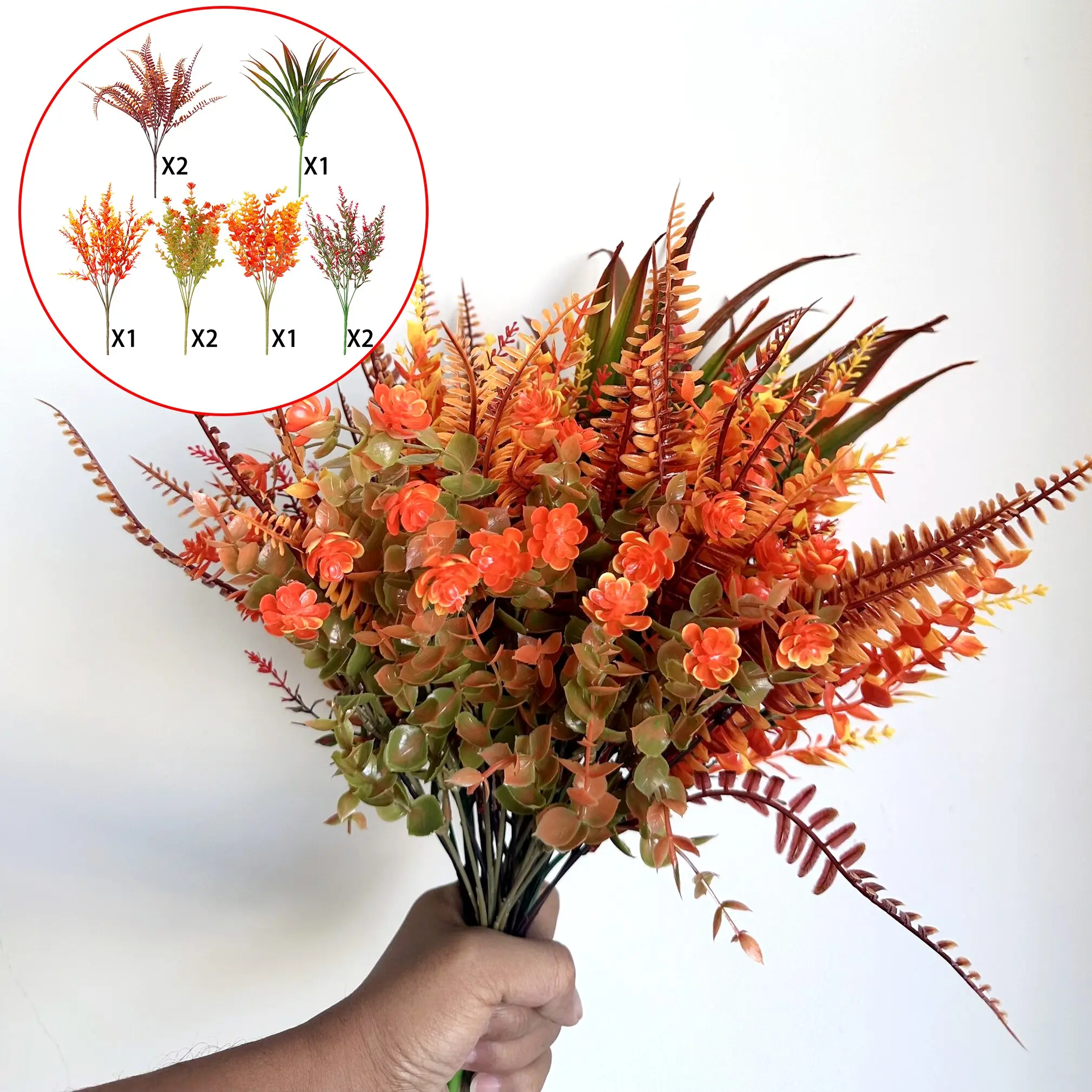 ARTGOOD 9bundles Hyper-Realistic Fall Bouquet -for Living Room/Dining Table/Bedroom/Office🌾 | No-Maintenance Everlasting Arrangement | Christmas/Halloween/Thanksgiving/NewYear | Nordic Ins/Modern/Wabi-Sabi Home Decor (Vase Not Included)