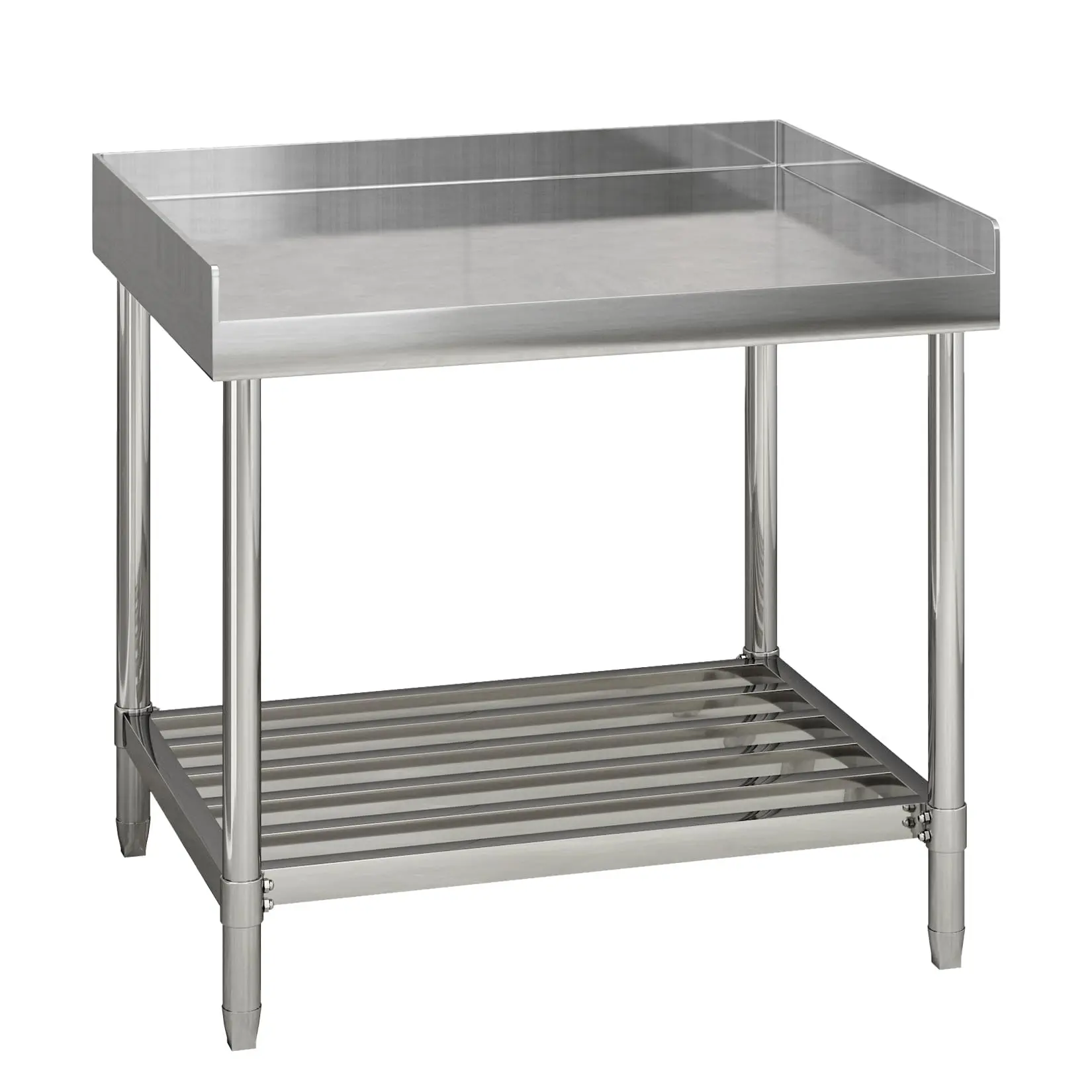GARVEEStainless Steel Work Table with Backsplash and Sidesplashes, Available in 48x24 and 36x30 Inches, Commercial Grade Prep Table with Undershelf for Kitchen, Restaurant, Garage, and Laundry Use