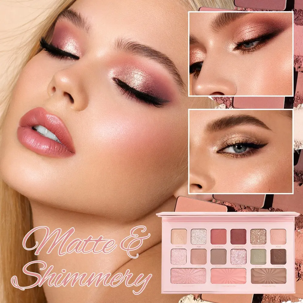 All In One Neutral Cosmetic Flawless Eyeshadow Makeup Tray For Eyes And Cheeks, Ultra Smooth Velvety Texture No Caking, Pre-Coordinated Earth Tone Color Matching, Beginner Friendly Easy To Create Natural Or Glam Eye Looks, Eye Shadow Plate