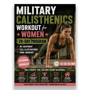 Women's Military Bodyweight Training, 28-Day Home Workout Plan, Illustrated Full-Body Exercise Notebook, Beginner to Advanced