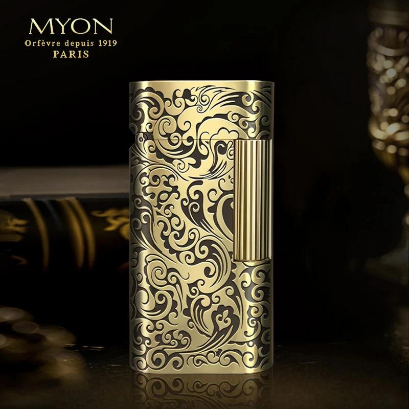 Luxury Gold Plated Vintage Lighter Full Copper Mini Size Unique Gift for Men Birthday Father Husband High End Fashion Collectible No Fuel Included