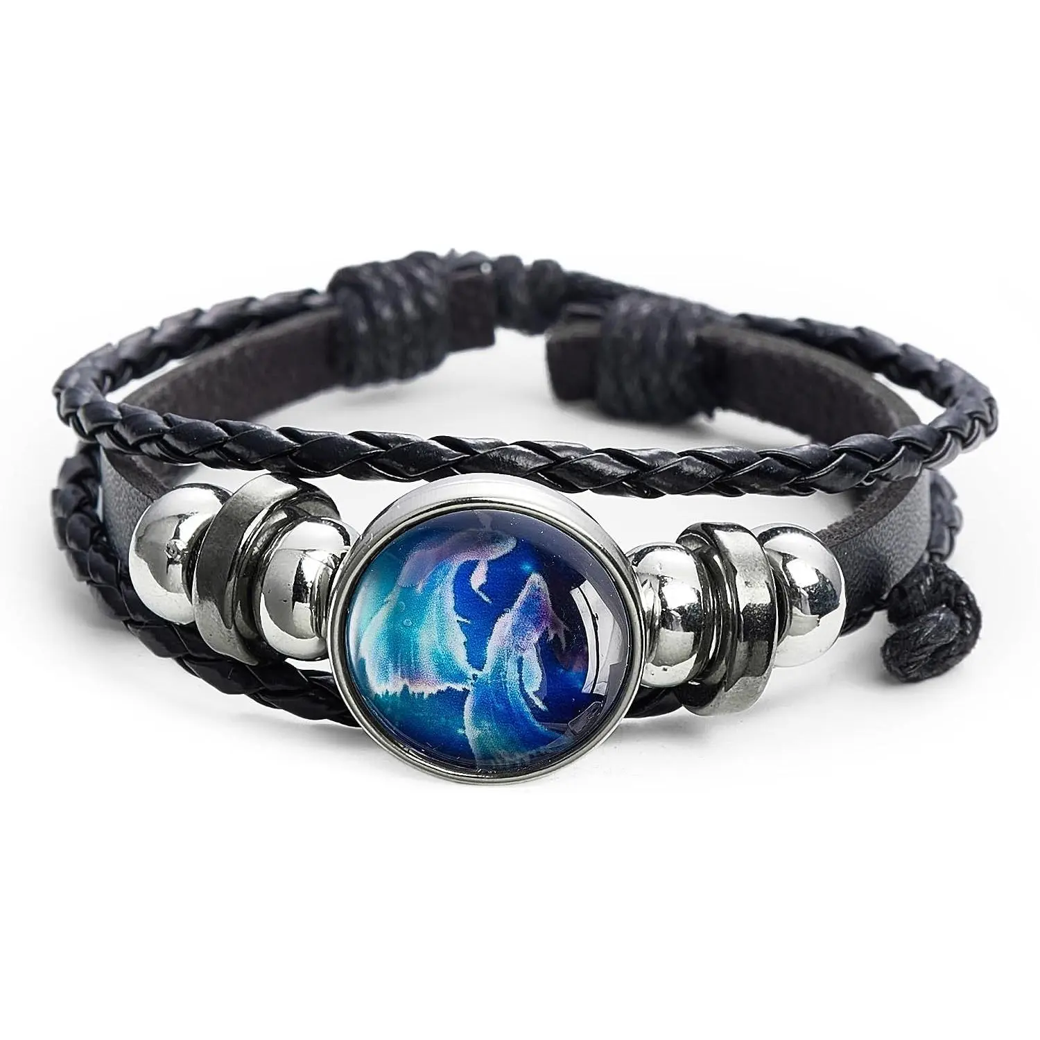 Zodiac Signs Spirit Bracelet – Multilayer Adjustable 12 Constellation PU Leather Bracelet, Manifestation   for Women & Men -Libra