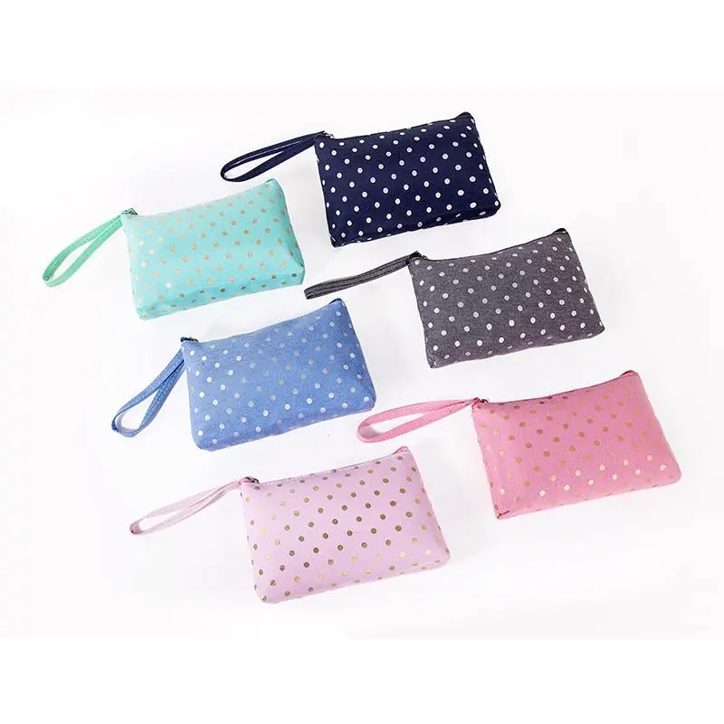 Cute Aesthetic Cosmetic Bag for Women, Candy Color Printed Makeup Pouch with Zipper, Large Capacity Travel Toiletry Bag Organizer, Portable Beauty Storage Case for Girls, Washable Fabric Makeup Bag, Daily Travel Essential