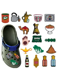 18pcs Cartoon PVC Shoe Accessories, Middle Eastern Style Series, Ideal for Sandals, Insoles, Bubble Slippers, Flip Flops Decorations