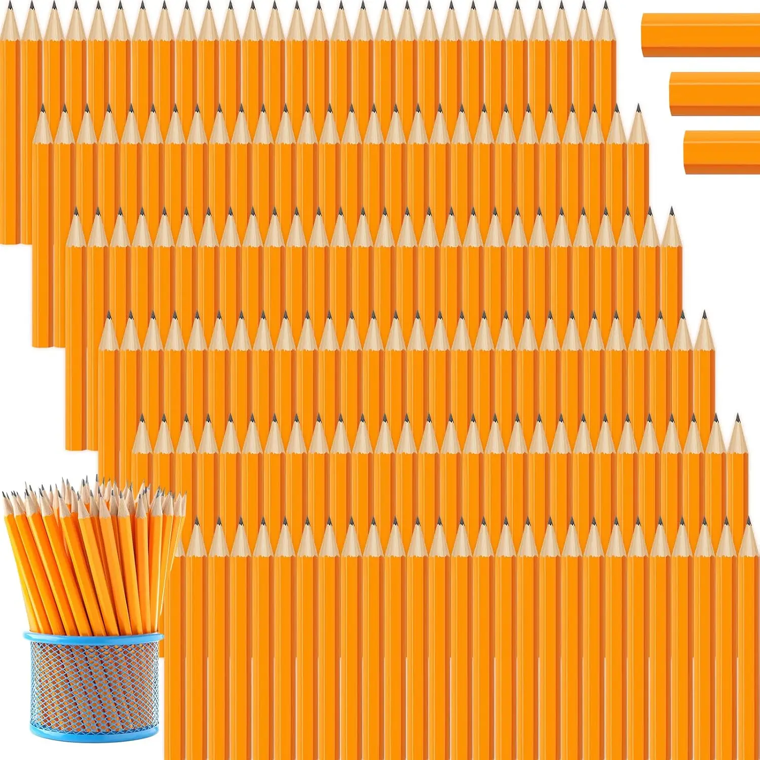 Bulk Golf Pencils, 1000-Count 3.5 in HB Hardness Hexagonal Pre-Sharpened Yellow Half Pencils with Graphite Core for Smooth Writing, Office Stationery for Students