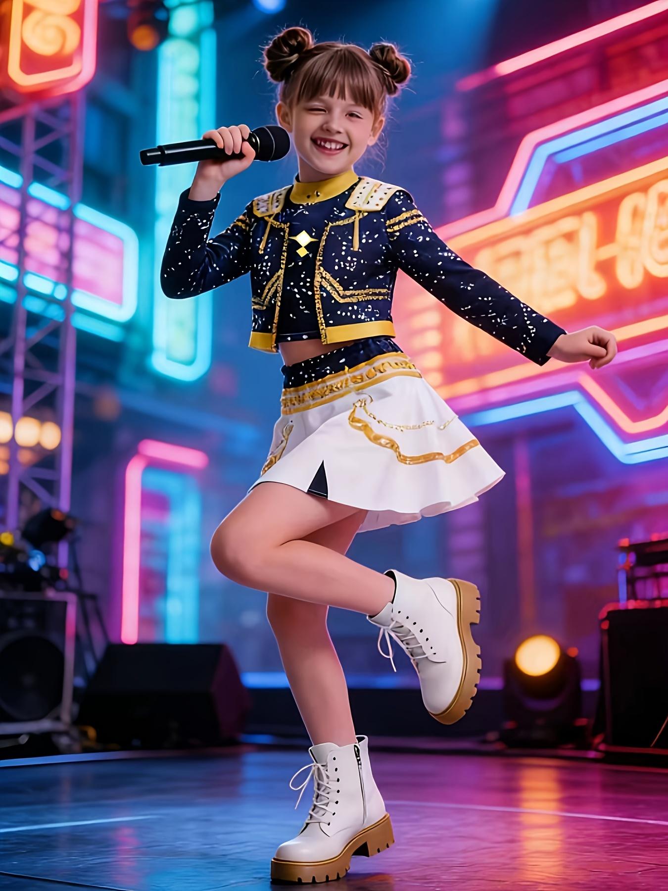 Kids Sibling Outfits Sold Separately Boys Girls Short sleeve Top Shorts Set Girls 3pcs Long sleeve Jacket Skirt Turtleneck Top Stage Fashion Costumes Gifts  Gifts