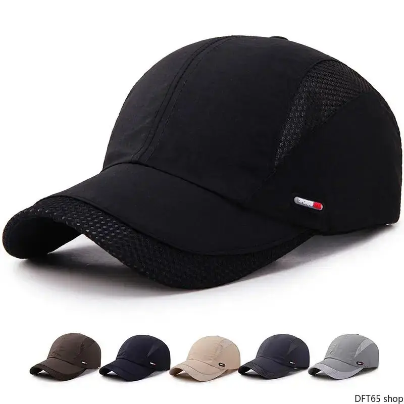 Lightweight Quick Dry Mesh Panel Baseball Cap Adjustable Snapback Strap Unisex UV Sun Shield Breathable Sweat Wicking Hat For Running Hiking Outdoor Summer Daily Casual Sport Headwear Accessory