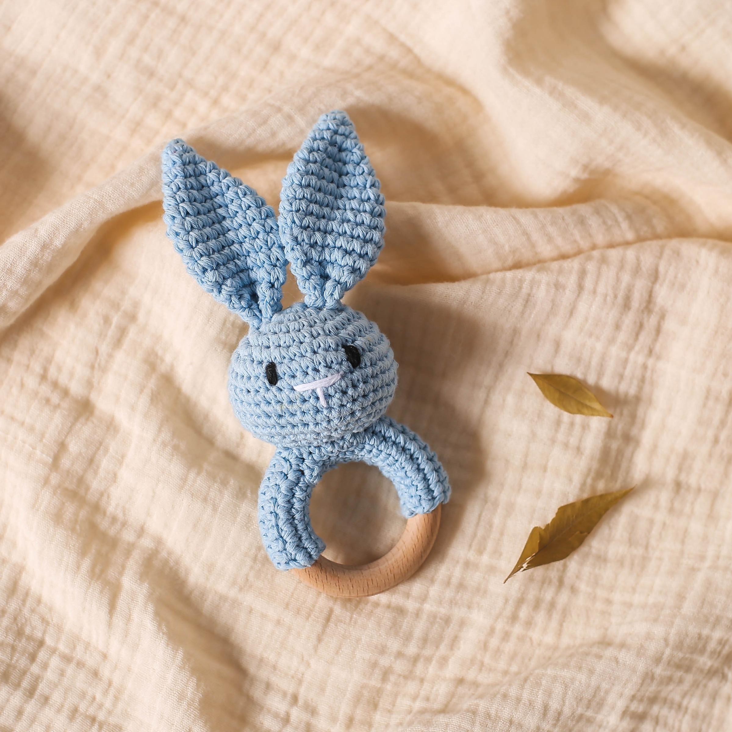 Cute Bunny Rabbit Rattle Toy for Newborn Babies, Handheld Baby Infant Soothing Toy, Perfect Gift for Easter, Must-Have for Moms