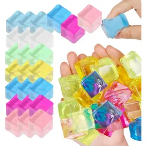 Ice Cube Sensory Toys 24 Pcs Squishy Fidget Stress Cube for Adults Kids Anxiety Stress Relief Hand Therapy Sensory Squishy Ball Classroom Prize Box Toysfidget toys