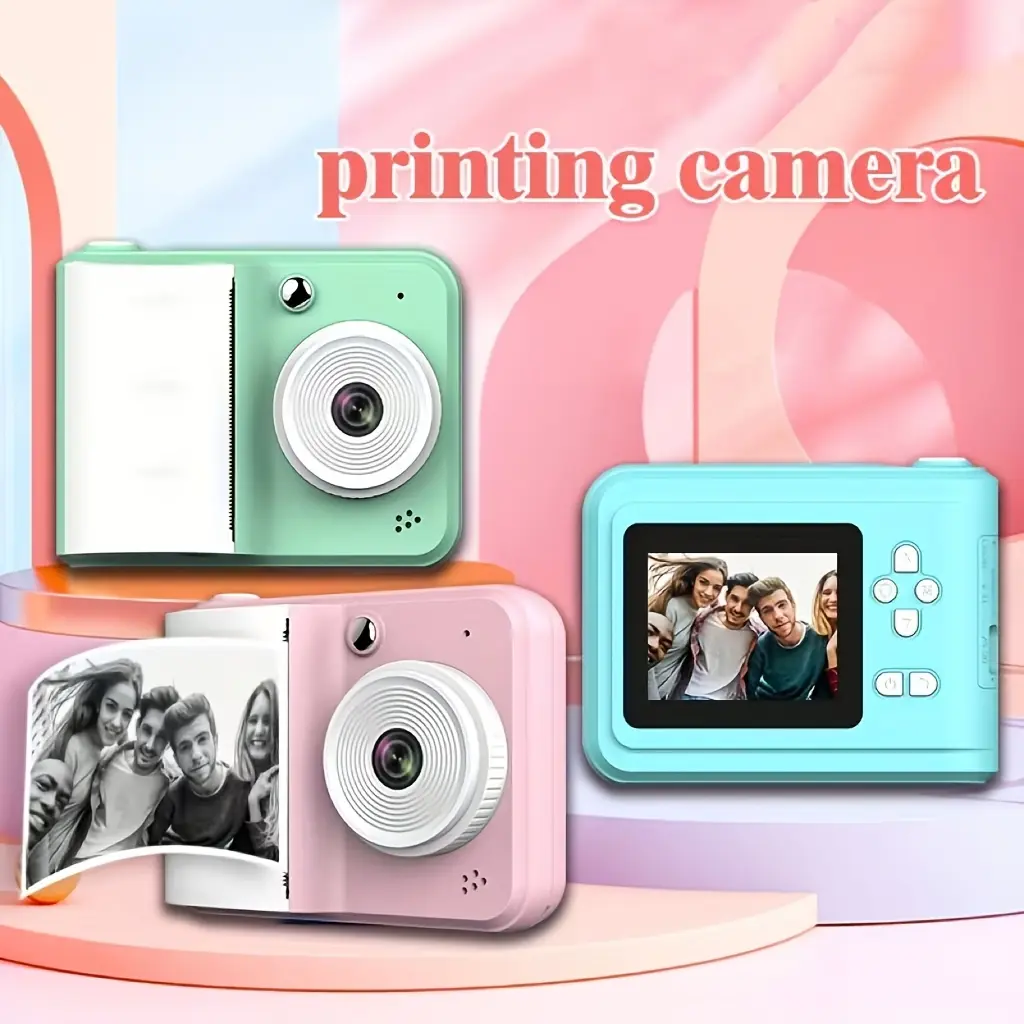 [Kids Printing Camera] Kids Printing Camera, Digital Printing Camera, Portable Multifunctional Children's Photo Printer Camera with Accessories - Creative Drawing and Photography Gift, Kidfriendly Design, Easytouse Build, Durable Kids Gadge
