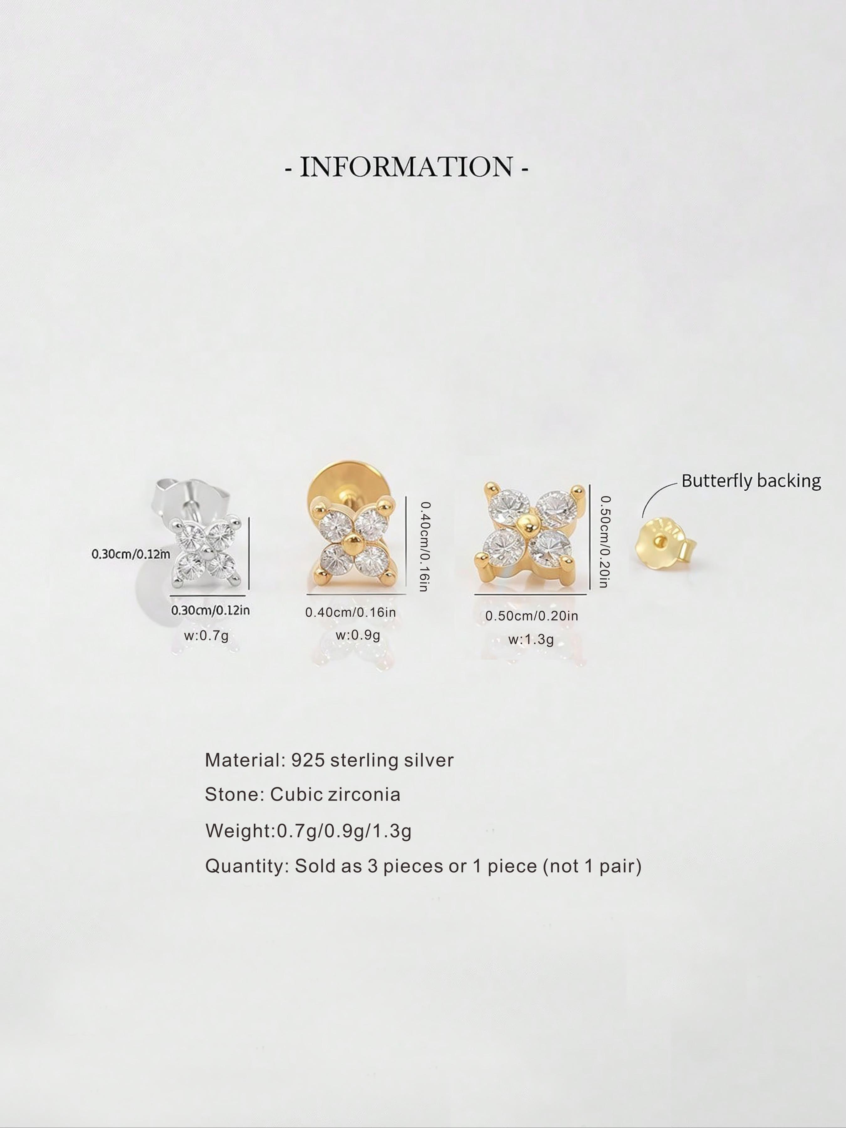 Tiny Gold Clover Design Stud Earrings, Fashionable Earrings for Women & Girls, Trendy All-match & Exquisite Jewelry for Birthday Gift