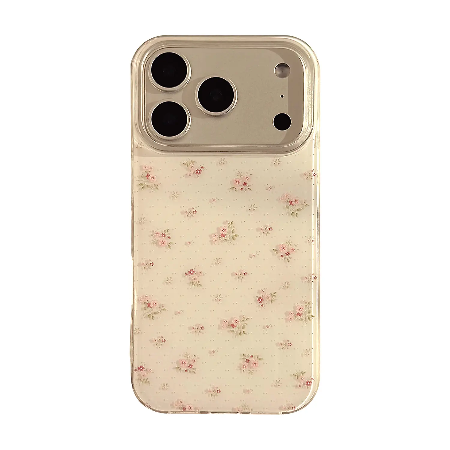 Cute Minimal Ditsy Wildflower Clear Hard Phone Case, Shockproof Anti-Scratch Transparent Protective Cover for iPhone 17/16/15/14/13/12 Pro Max, Trendy Girly Summer Aesthetic Phone Gift for Women Teens