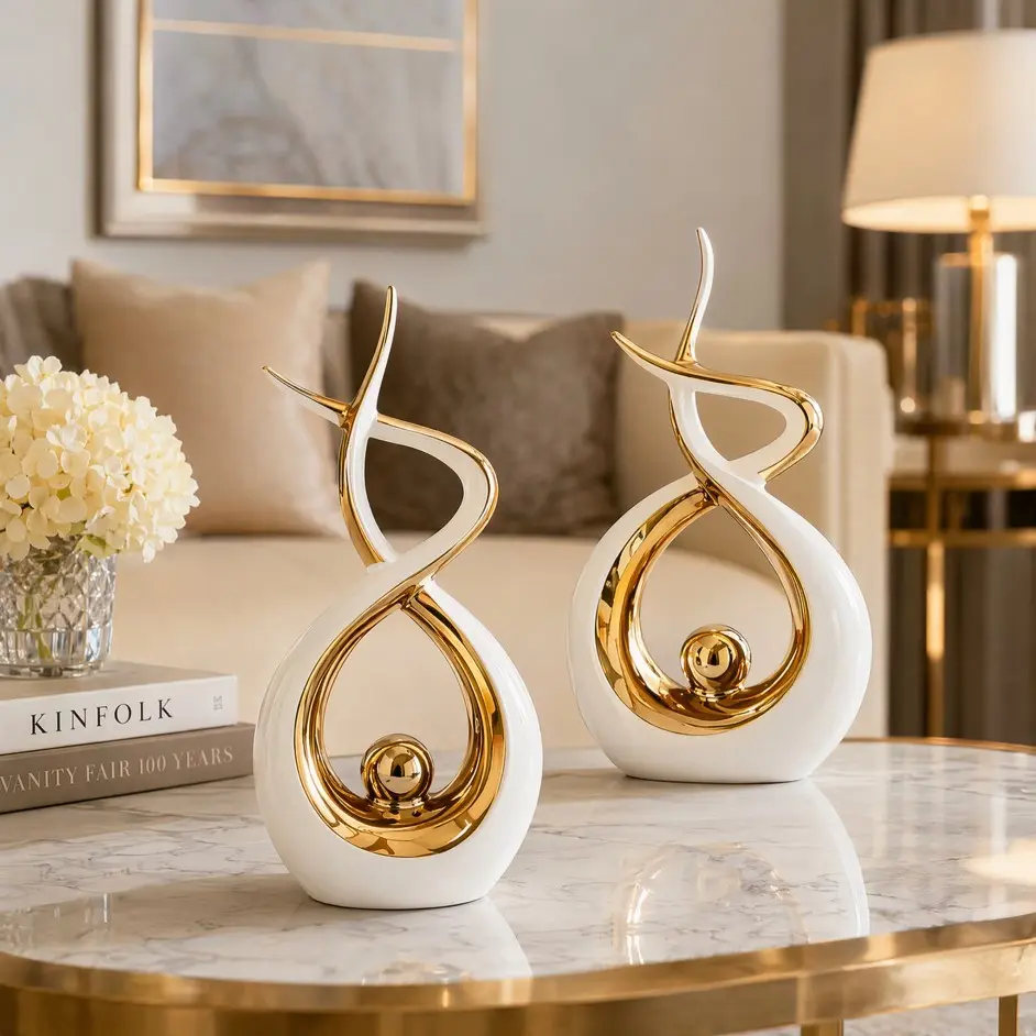 Modern Art Flame Resin Decor, 2-Piece Abstract Sculpture Set, Fashionable Interior Decoration, Unique Desk Ornament, Trendy Desktop Accent, Decor Figurine, Decorative Statues, Decorative Sculptures, Modern Home Decor