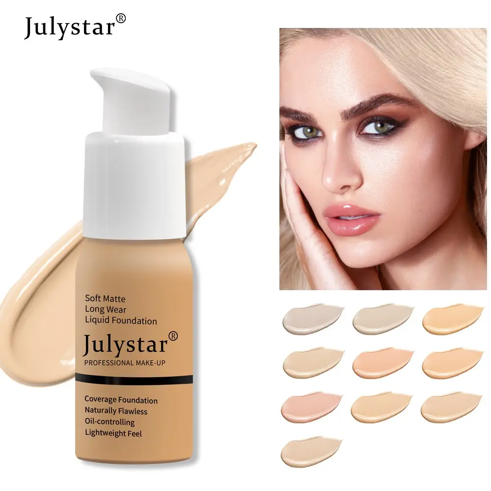 Long-Lasting Foundation Liquid, Matte, Flawless Skin Finish, Oil-Control Makeup, Waterproof & Sweatproof, Perfect for Daily Use, Ideal for All Skin Types