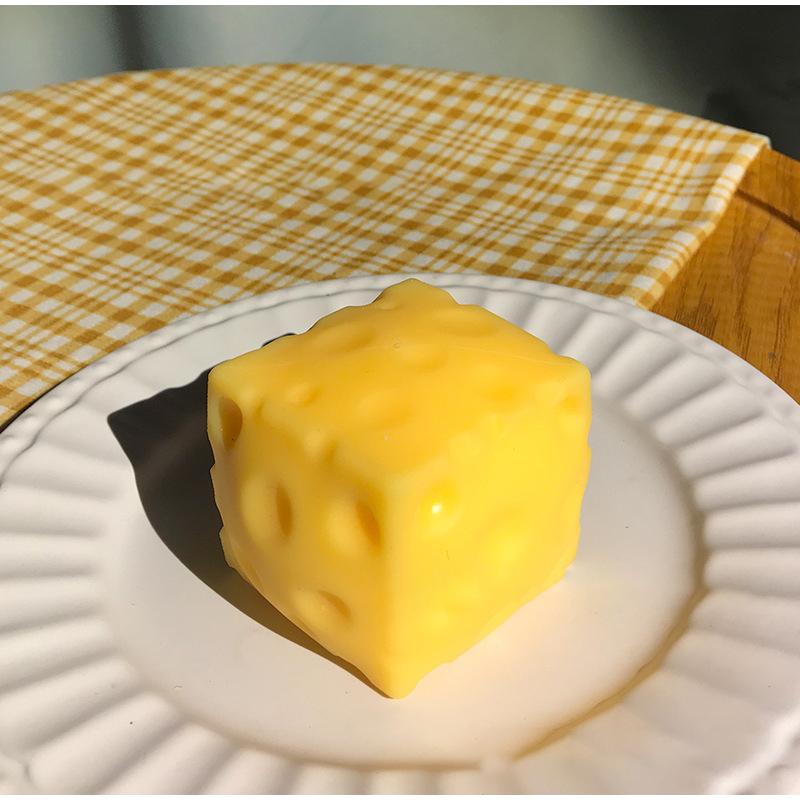 Simulate Cheese Slow Rebound Pinching Office Decompression Slow Rebound Cheese Pinching Ornament Relax And Decompress And Knead.