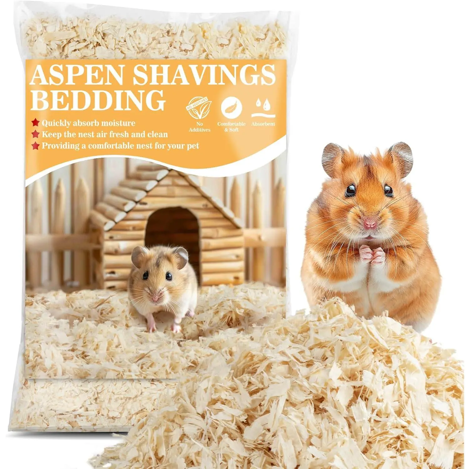 14oz Aspen Shavings Pet Bedding Litter - Cage Substrate for Small Animals, Ideal for Hamsters, Rabbits, Reptiles