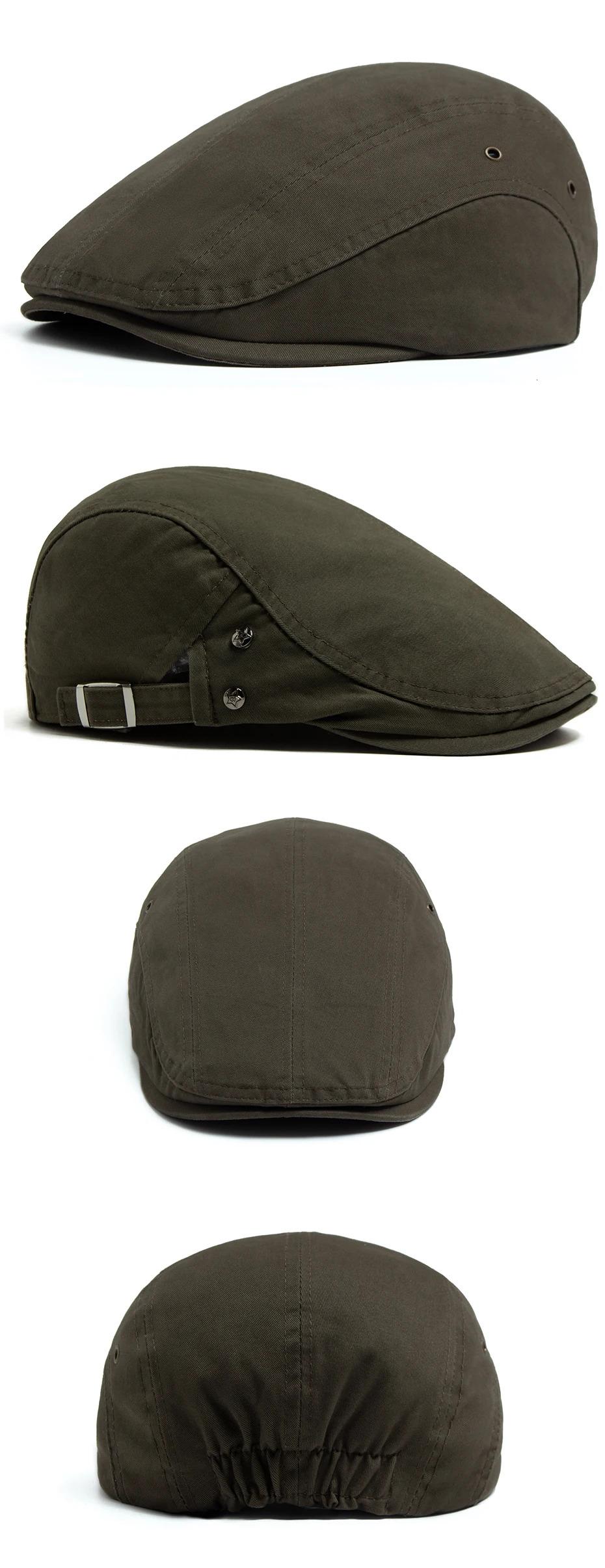 New Fashion Flat Caps Men Vintage Beret Casual Women Newsboy Cap Single Layer Cotton Cloth Visor Hats Ladies Elastic Head Circum