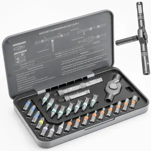 A Man's Tools The Original Patented Screwdriver Set 24 in 1 Magnetic Ratchet with Precision Bits–Ideal for Home Repairs, DIY Projects,and Electronics–Ergonomic Rotatable Ratchet Handle and Storage Case–Holiday Gift