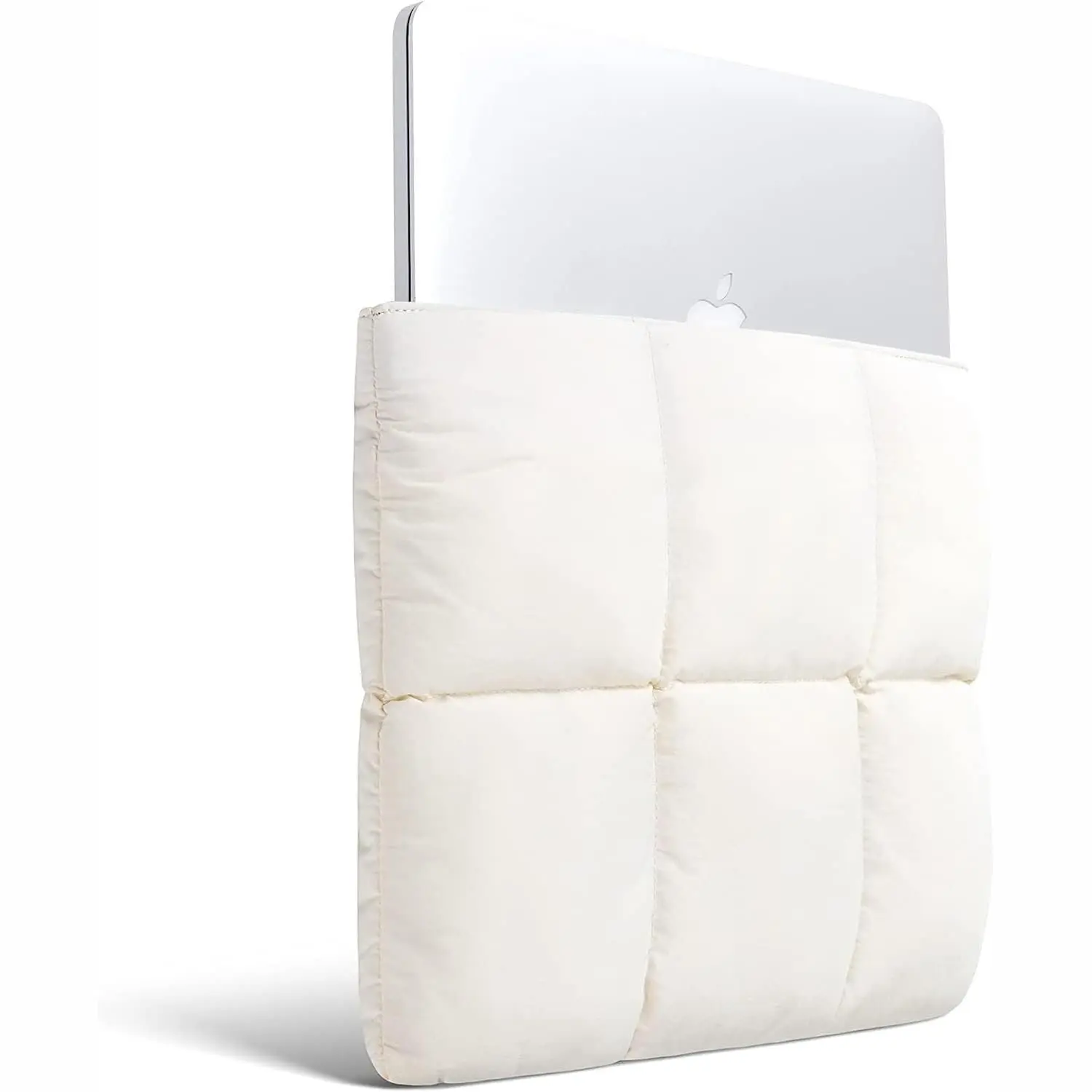 Puffy Laptop Sleeve 13 Inch 14 Inch Quilted Puffer Case for Women Compatible with MacBook Air Pro M5 M4 M3 M2 Pro Max 2026 13" Neo A18 Rice Design with Magnetic Closure and Fleece Lining, Notebook Sleeve, Thickened Soft Cover, Protective Cover