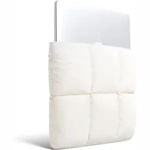 Puffy Laptop Sleeve 13 Inch 14 Inch Quilted Puffer Case for Women Compatible with MacBook Air Pro M5 M4 M3 M2 Pro Max 2026 13" Neo A18 Rice Design with Magnetic Closure and Fleece Lining