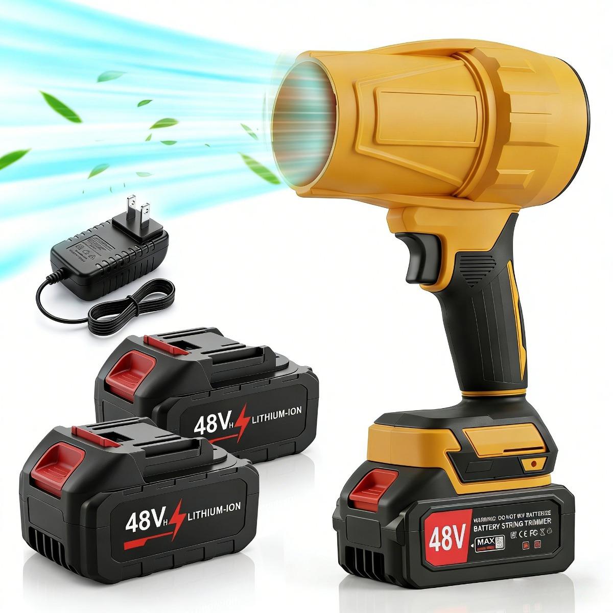 Cordless Portable Electric Air Blower with High-Power Turbo Jet Technology, Lithium-Battery Blower for Drying Cars and Dust Cleaning, Ideal Electric Tool