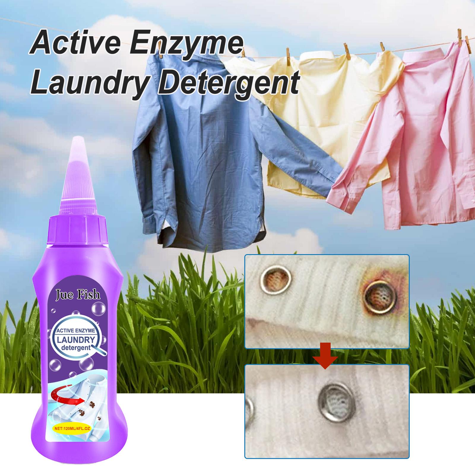 Jue Fish Active Enzyme Laundry Cleaner, Deep Cleansing Clothing Removes Stubborn Stains Gently And Does Not Irritate