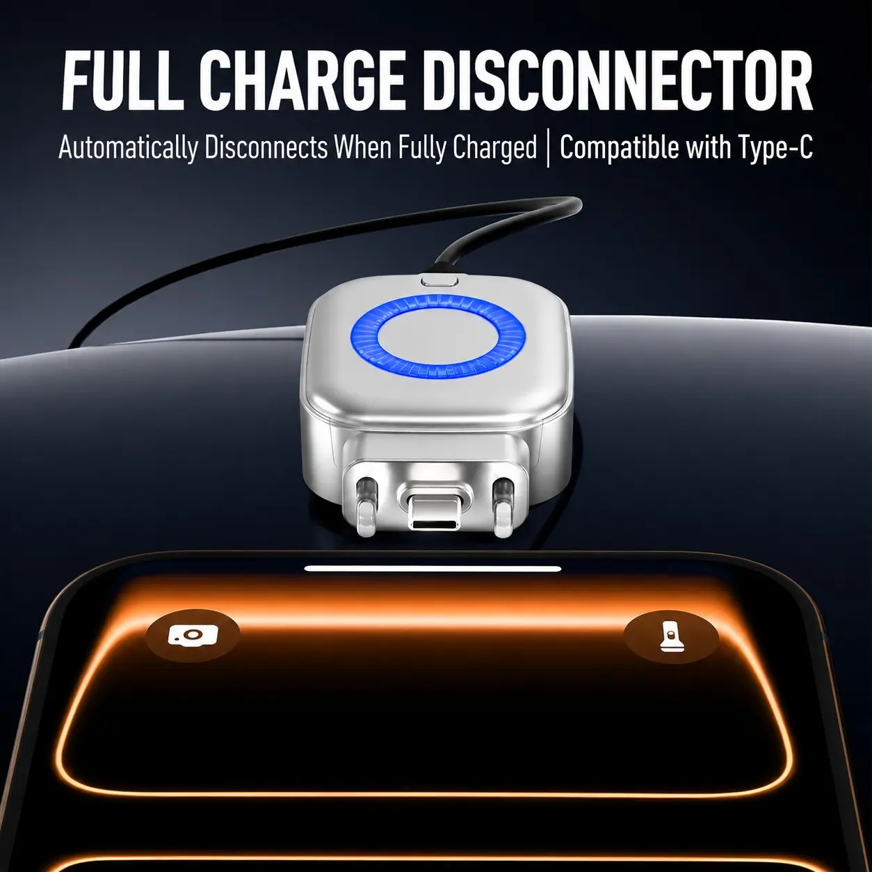 140W High Power Output Smart Power-Off Protector, Type-C Stop Charging Smart Charger, Plug-and-Play Portable Automatic Disconnect Charging Adapter, Suitable for Phones, Tablets, Laptops, and Game Consoles