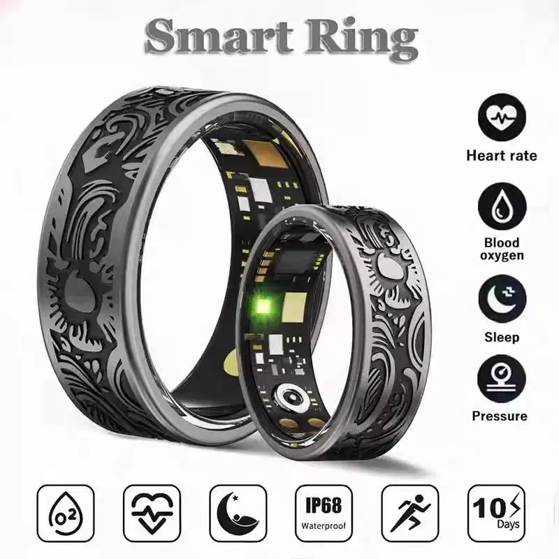 Smart Ring Heart Rate Blood Pressure Blood Oxygen Sleep Monitoring Step Counting Activity Tracking Family Friends Sharing Ring