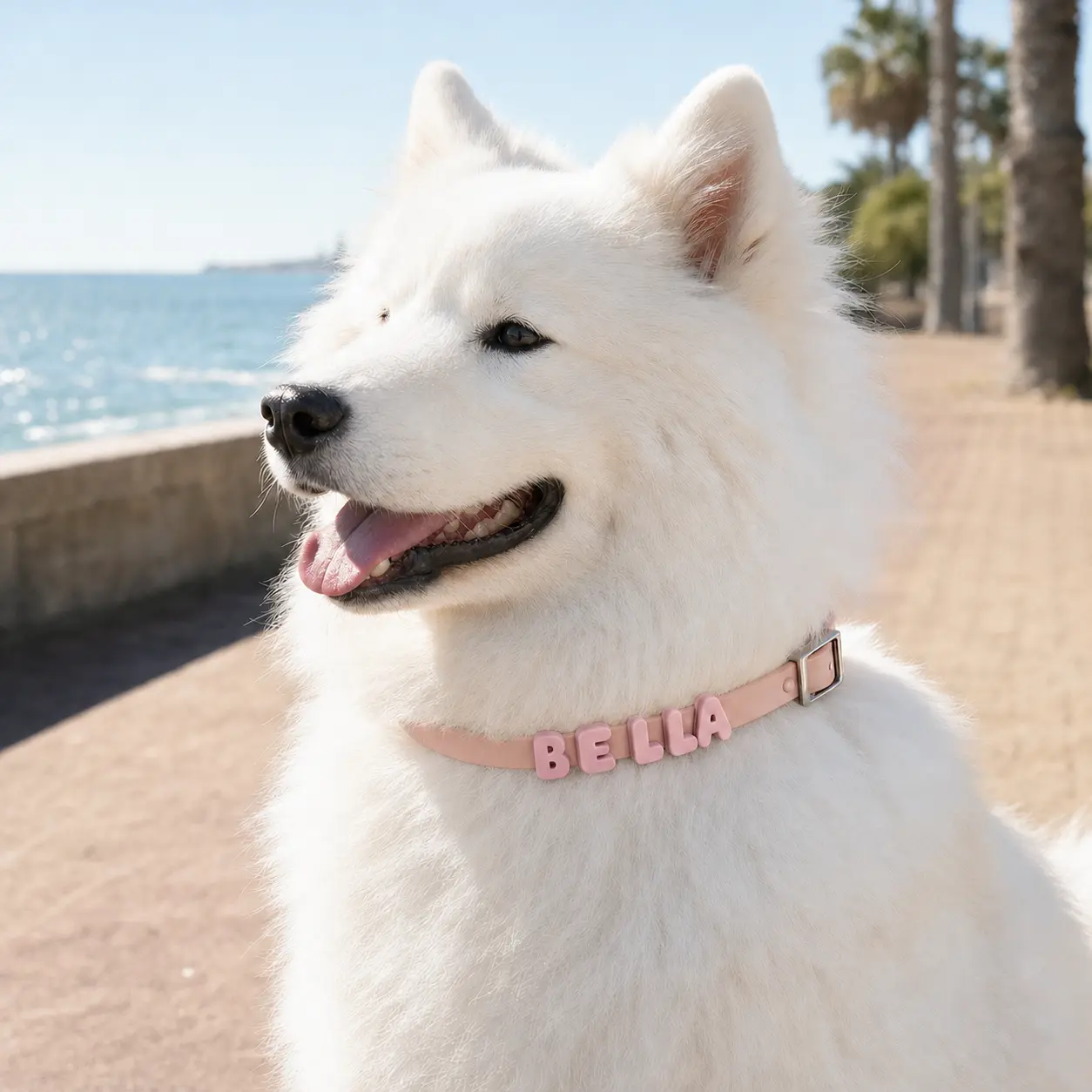 Personalized name collar with English letters, leash with letter decoration, silicone letter pendant for cat and dog collar