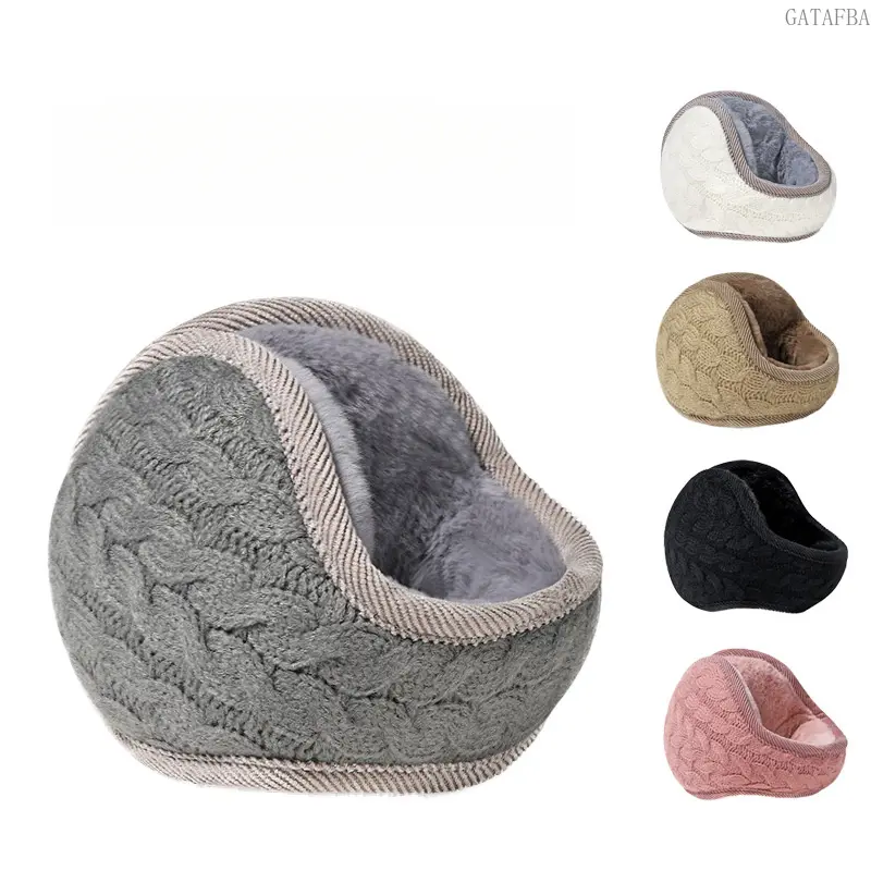 Foldable Back‑Wear Twisted Knit Earmuffs, Stylish Warm Ear Warmers for Autumn and Winter Daily Use
