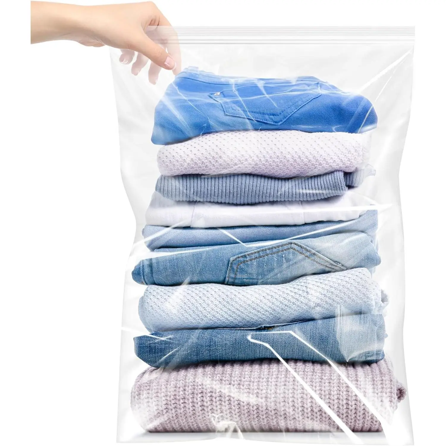 Large 5 Gallon Plastic Zipper Storage Bags, 18x24 Inches Clear Reclosable Storage Bags 12Pieces
