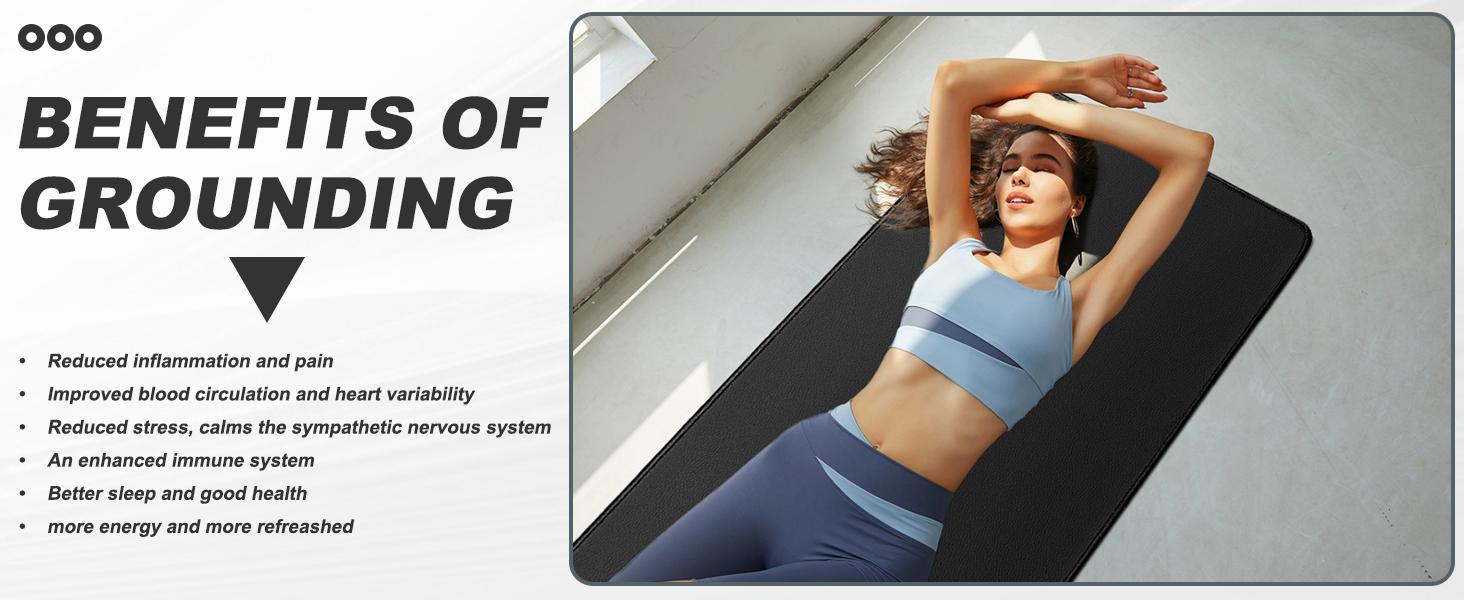 Grounding Mats for Health Grounding Pad for Improving Sleep 2 Grounding Mats with 2 Grounding for Working and Sleep 2 Pieces 13IN * 23.6IN