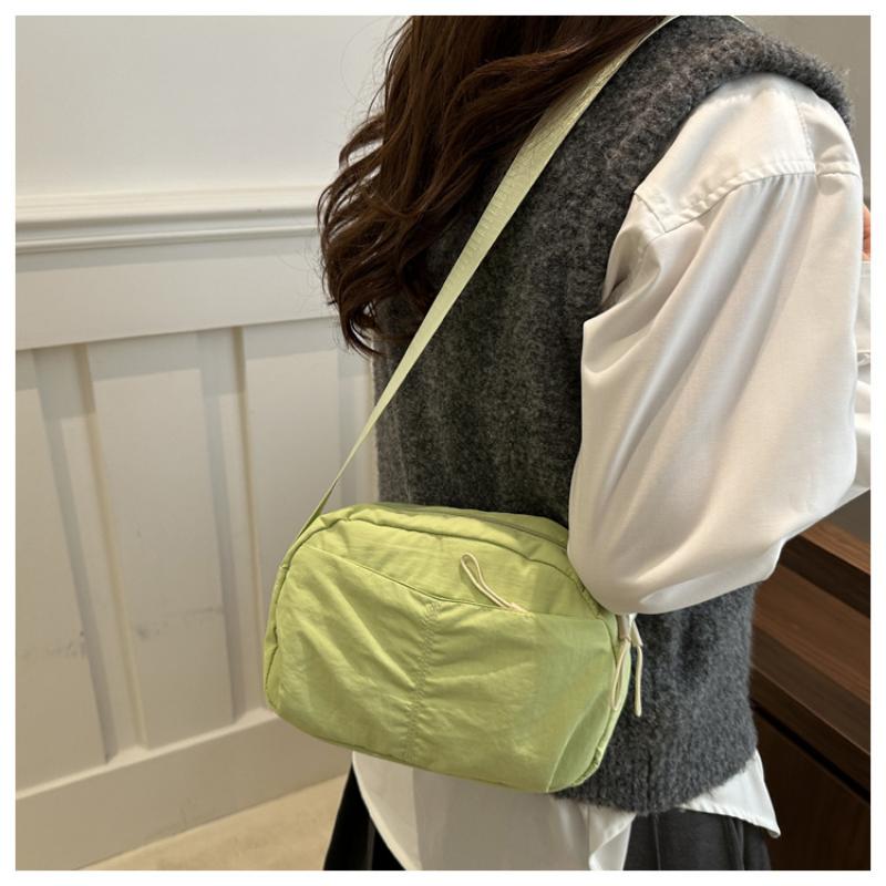 Simple Literary Small Square Bag Solid Color Casual Japanese Style Personality Single Shoulder Crossbody For Women