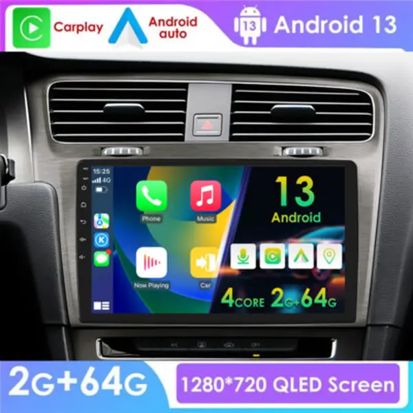 Android 14 Intelligent Car Screen Unit with GPS Navigation, CarPlay, Multi-Control for Volkswagen Golf 7 (2013-2017) Left Hand Drive Auto Radio Stereo