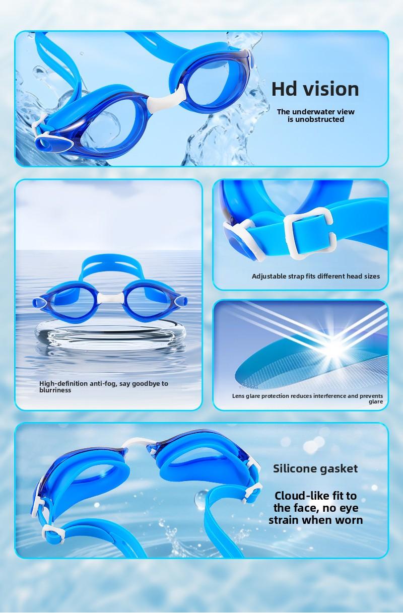 Adult swimming goggles silicone high-definition swim goggles adjustable waterproof anti-fog diving swimming protective eyewear equipment